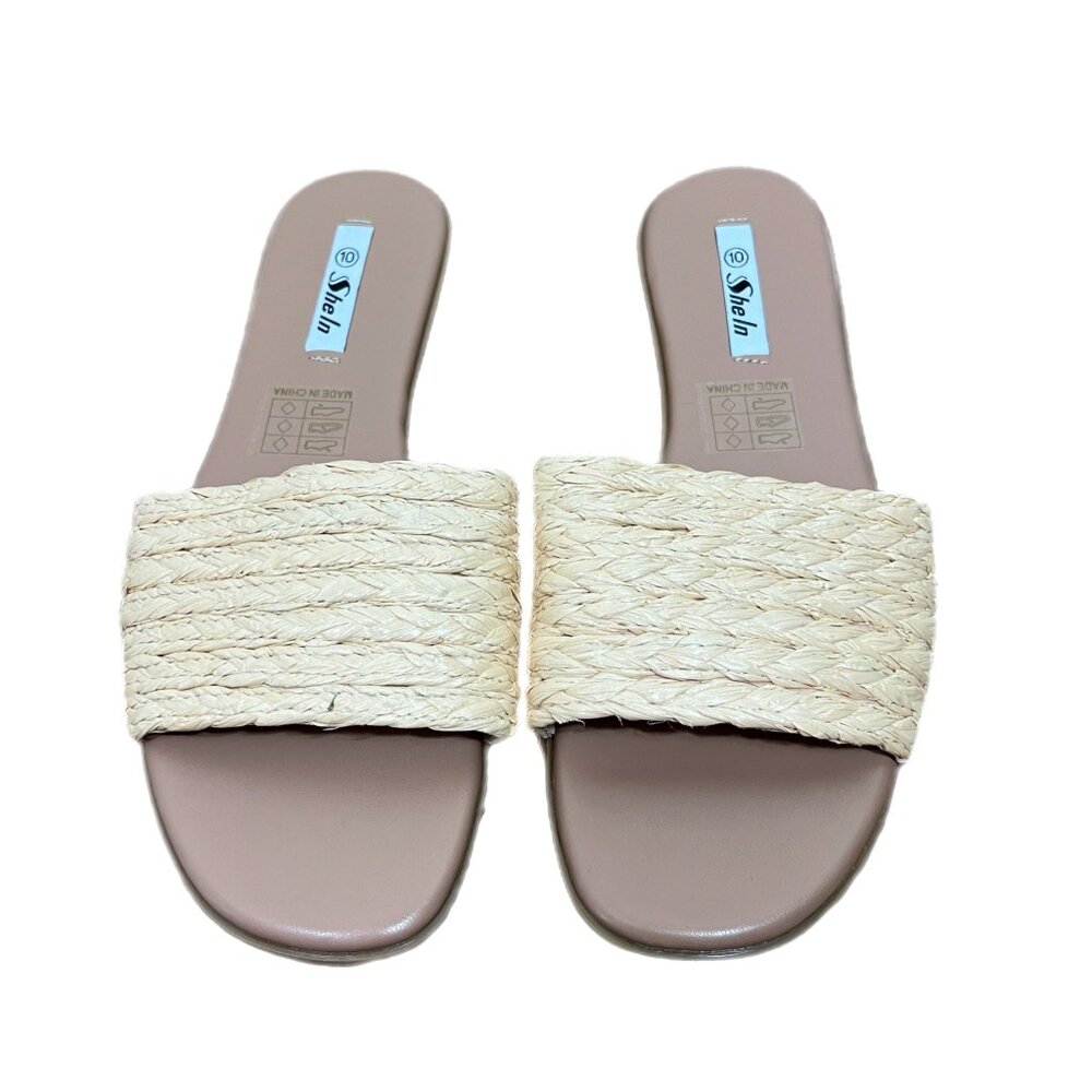 PRE-OWNED - SheIn Tan Slides Size 10 - Picture 2 of 4